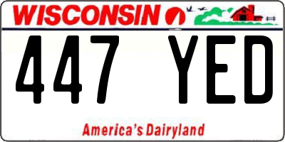 WI license plate 447YED