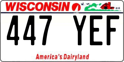 WI license plate 447YEF