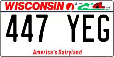 WI license plate 447YEG