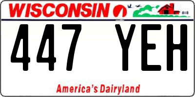 WI license plate 447YEH