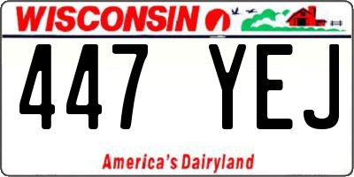 WI license plate 447YEJ