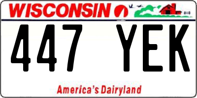 WI license plate 447YEK
