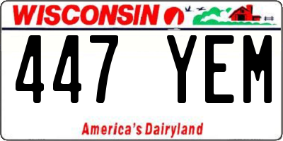 WI license plate 447YEM