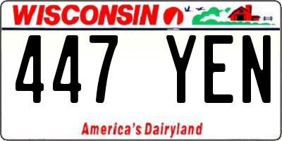 WI license plate 447YEN