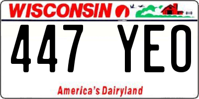 WI license plate 447YEO