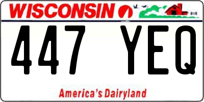 WI license plate 447YEQ