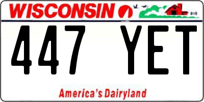 WI license plate 447YET