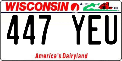 WI license plate 447YEU