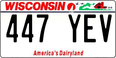 WI license plate 447YEV