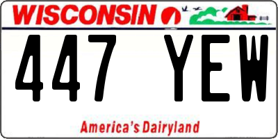 WI license plate 447YEW