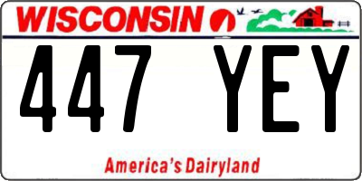 WI license plate 447YEY