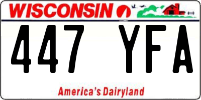 WI license plate 447YFA