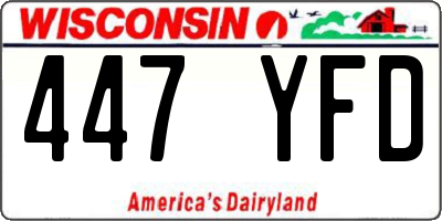 WI license plate 447YFD