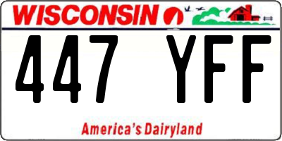 WI license plate 447YFF