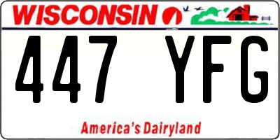 WI license plate 447YFG