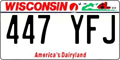 WI license plate 447YFJ