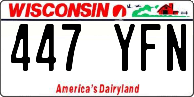 WI license plate 447YFN