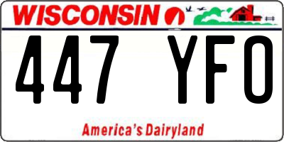 WI license plate 447YFO