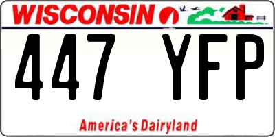 WI license plate 447YFP