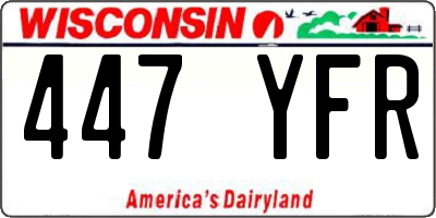 WI license plate 447YFR