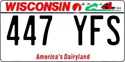WI license plate 447YFS