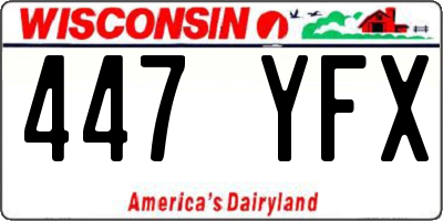 WI license plate 447YFX