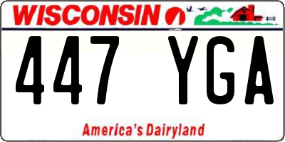 WI license plate 447YGA