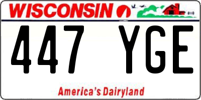 WI license plate 447YGE