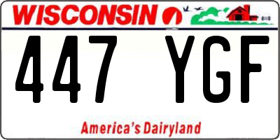 WI license plate 447YGF