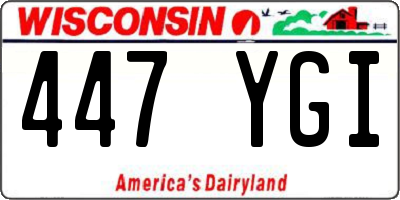 WI license plate 447YGI