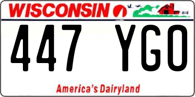 WI license plate 447YGO