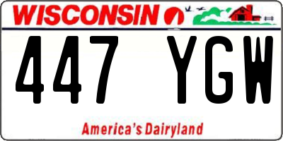 WI license plate 447YGW