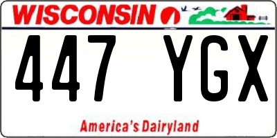 WI license plate 447YGX