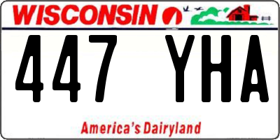 WI license plate 447YHA