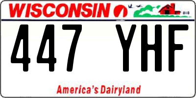 WI license plate 447YHF