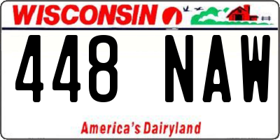 WI license plate 448NAW