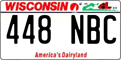 WI license plate 448NBC