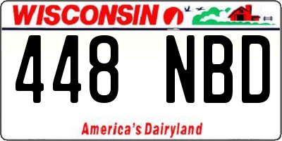 WI license plate 448NBD