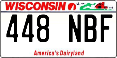 WI license plate 448NBF