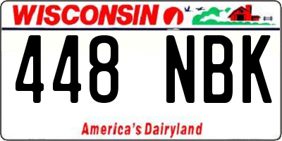 WI license plate 448NBK