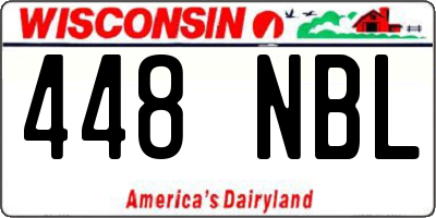 WI license plate 448NBL