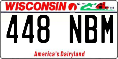 WI license plate 448NBM