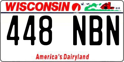 WI license plate 448NBN
