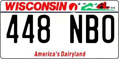 WI license plate 448NBO