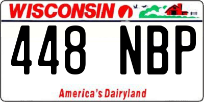 WI license plate 448NBP