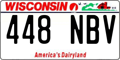 WI license plate 448NBV