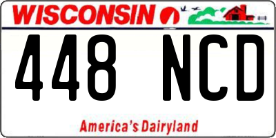 WI license plate 448NCD