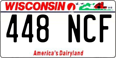 WI license plate 448NCF