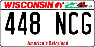 WI license plate 448NCG