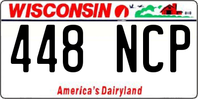 WI license plate 448NCP
